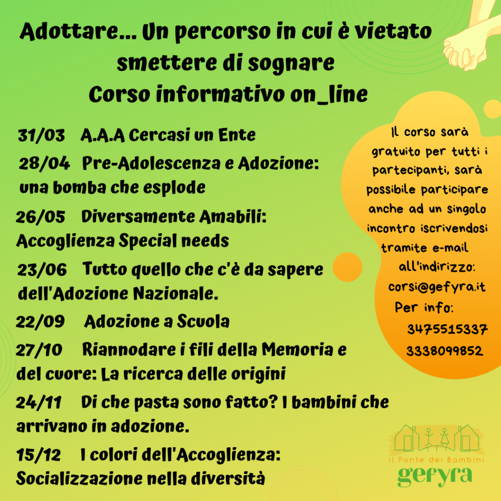 Date Incontri Corso Adozione